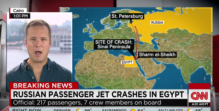 エジプト・シナイ半島上空、各社が飛行見合わせ　ロシア機墜落にイスラム国が犯行声明で