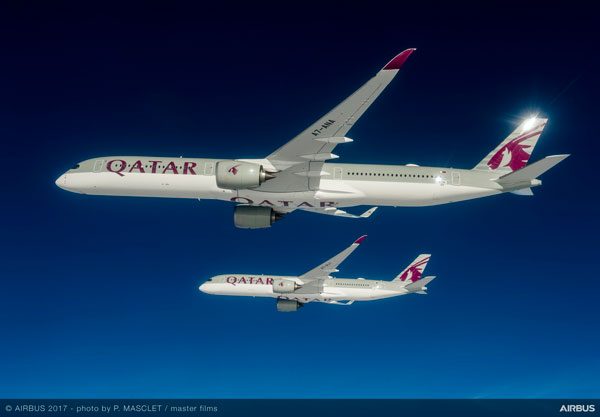 カタール航空（エアバスA350型機）