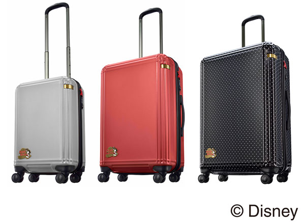 希少] ミッキーマウスデザイン スーツケース ハードシェル イエロー