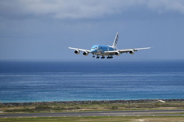 ANA（エアバスA380型機、ダニエル・K・イノウエ国際空港）