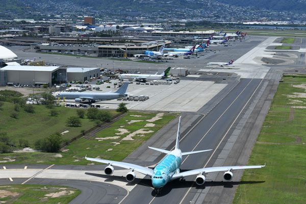 ANA（エアバスA380型機、ダニエル・K・イノウエ国際空港）