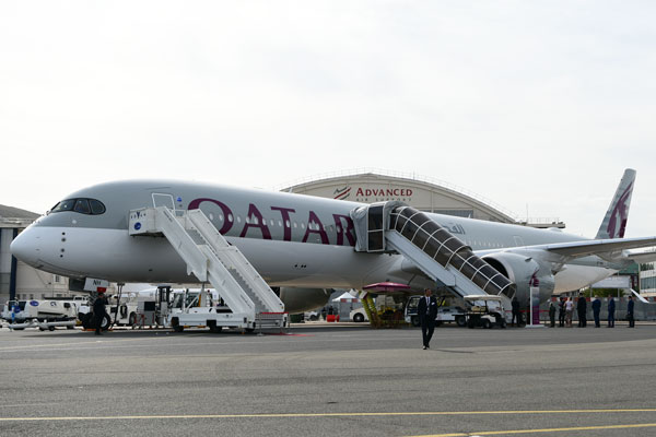 カタール航空（エアバスA350-1000型機）