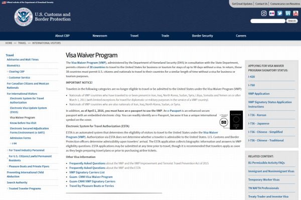 Visa Waiver Program