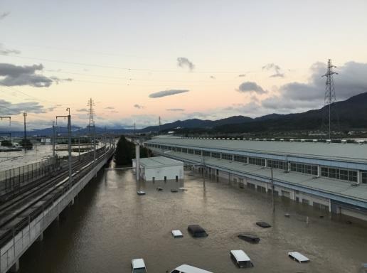 ①北陸新幹線 長野新幹線車両センター浸水