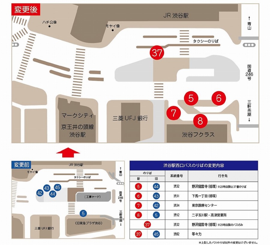 東急バス 渋谷駅西口バスのりばを12月開業の 渋谷フクラス 内に一部移転 Traicy トライシー