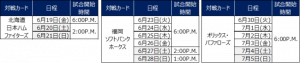 埼玉西武ライオンズ　試合日程