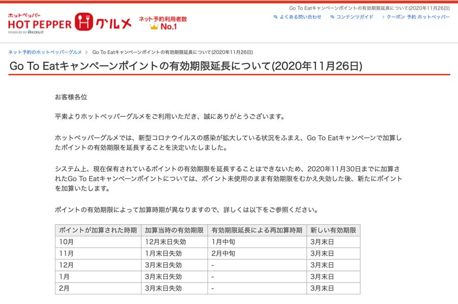 Goto 確認 グルメ ホットペッパー ポイント