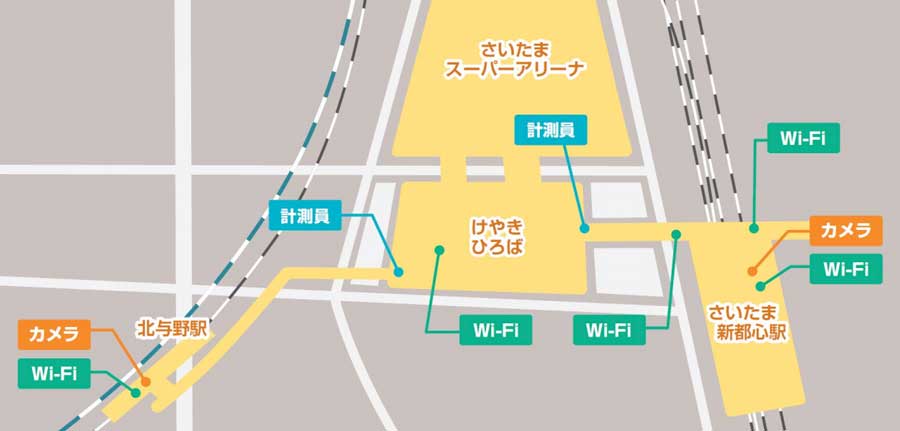 JR東日本ら4社、さいたまスーパーアリーナ周辺で混雑状況を計測 駅混雑緩和に狙い実証実験 - TRAICY（トライシー）