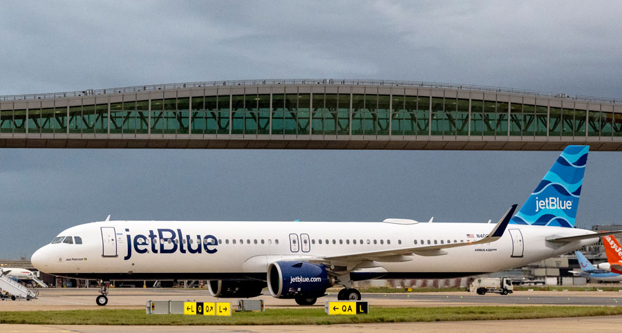 ジェットブルー航空（エアバスA321LR型機）