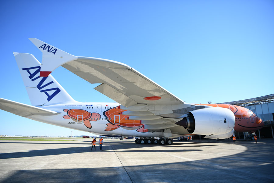 ❶ ANA エアバス A380 JA383A　フライングホヌ