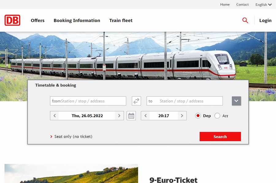ドイツ鉄道 ウェブサイト