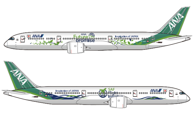 ANA 787-8 グリーンジェット 全日空 Future Promise NG航空機模型 - 航空機