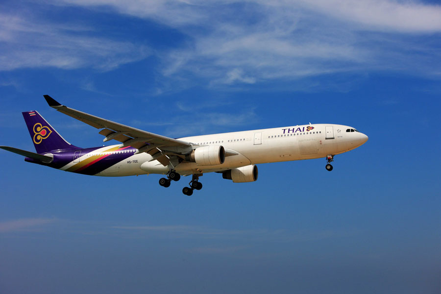 タイ国際航空（エアバスA330-300型機）