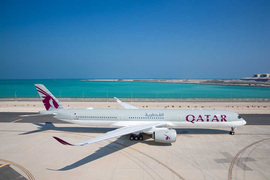 カタール航空（エアバスA350-1000型機）