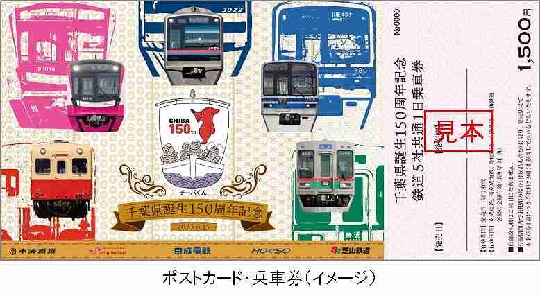 千葉県誕生150周年記念 鉄道5社共通1日乗車券