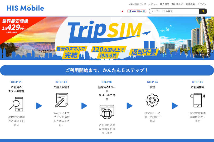 HISモバイル TripSIM