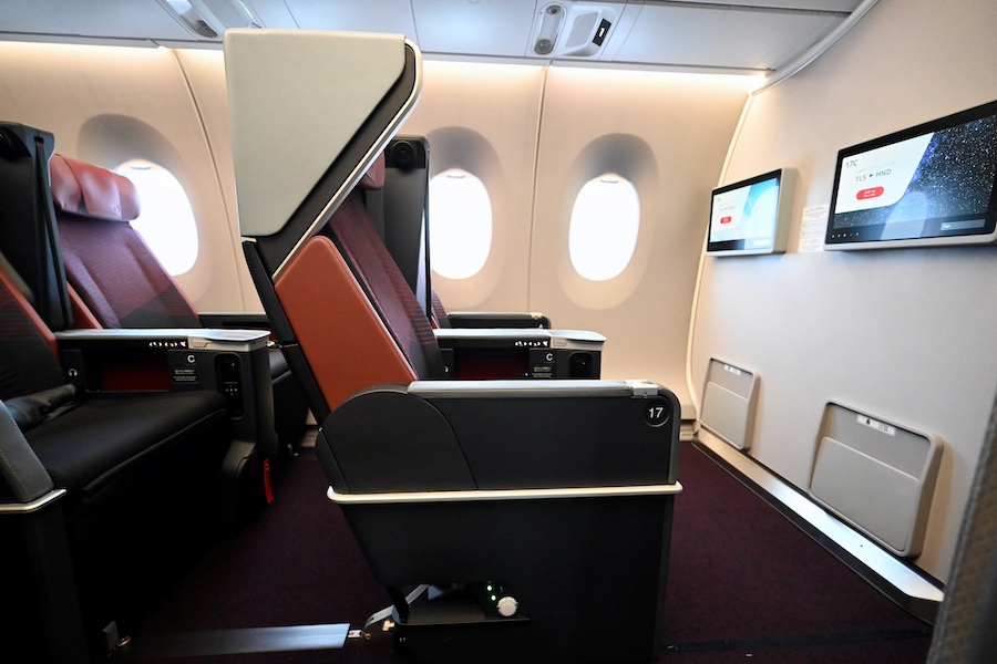 Spacious seating in premium economy