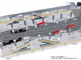 新潟駅　駅直下バスターミナル　鳥観図