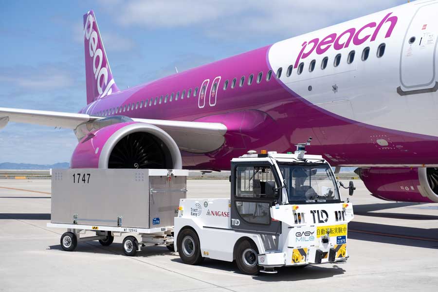 Peach Conducts Level 4 Autonomous GSE Vehicle Test at Kansai Airport T2 Until End of April