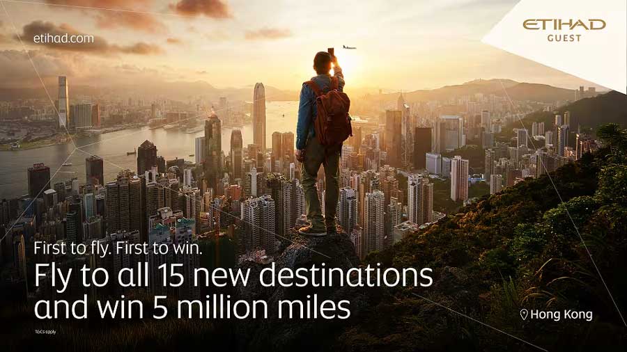 Etihad Airways Offers 5 Million Miles to First Visitors of 15 New Destinations