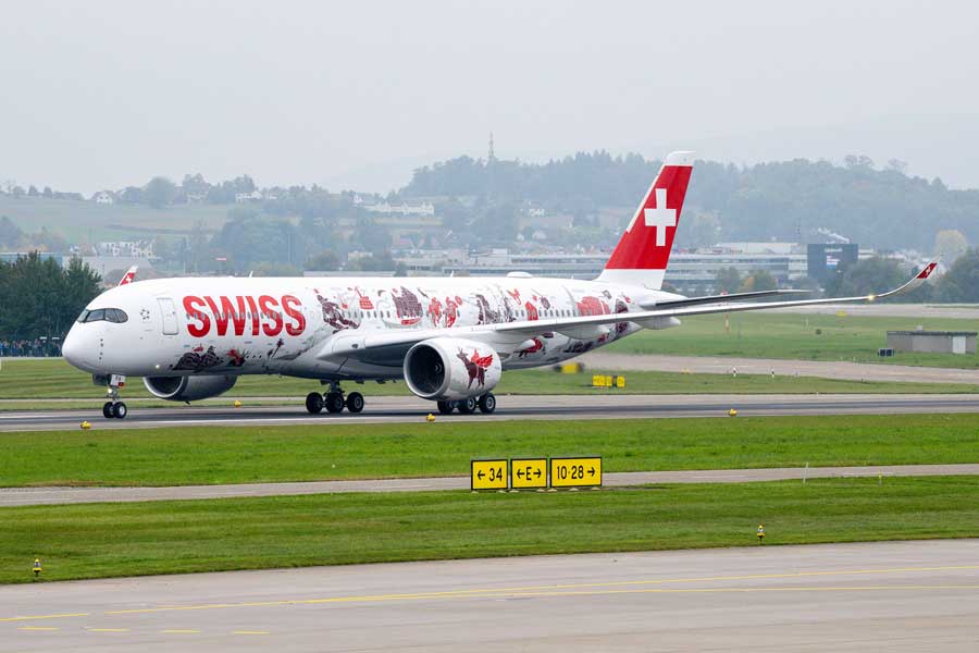 SWISS receives first Airbus A350-900 (HB-IFA) with ‘SWISS Senses’ cabin SWISS receives first Airbus A350-900 (HB-IFA) with ‘SWISS Senses’ cabin