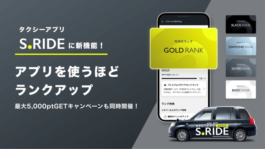 S.RIDE Introduces Five-Tier Ranking in Japan Taxi App, Launches Points Campaign