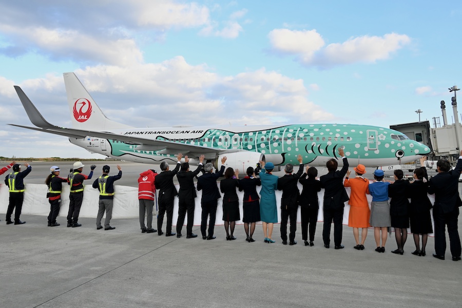 Ribbon-cutting ceremony for JTA Naha–Taipei route