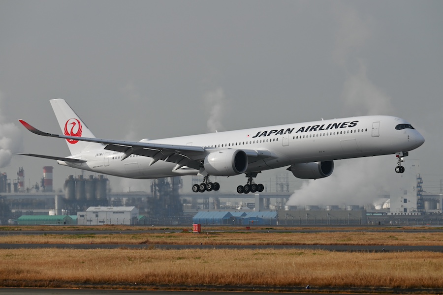 JAL Airbus A350-1000 on the apron at Tokyo Haneda