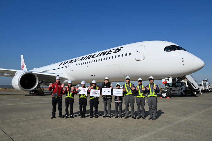 JAL Airbus A350-1000 at Tokyo Haneda Airport