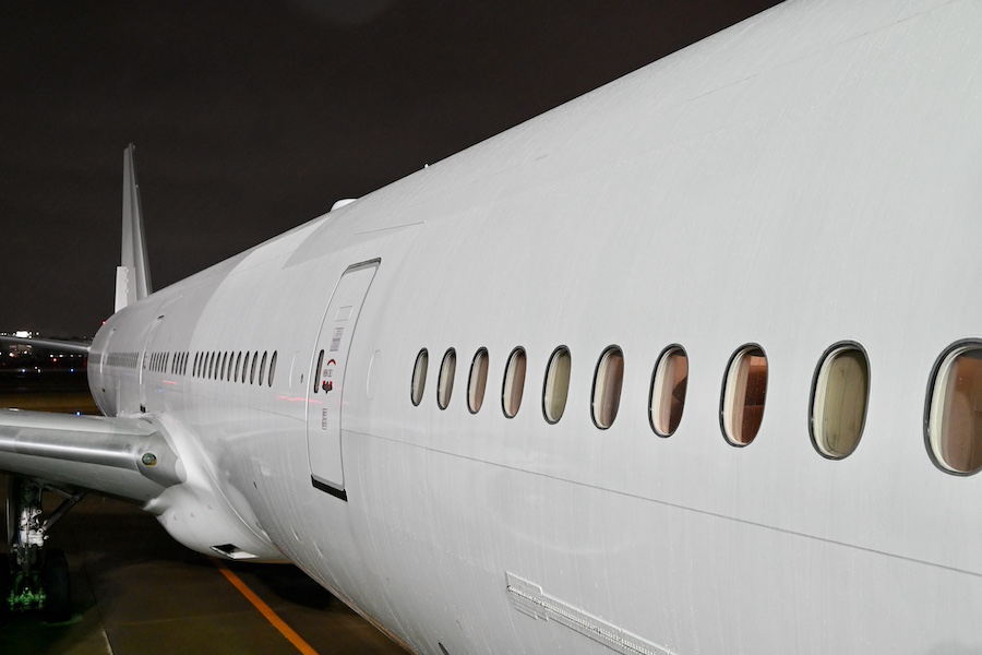 JA732J being prepared for ferry flight