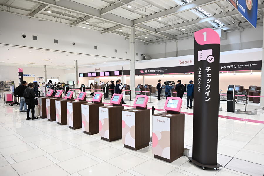 Peach Aviation Renews Domestic Airport Counters at Kansai International Airport Terminal 2