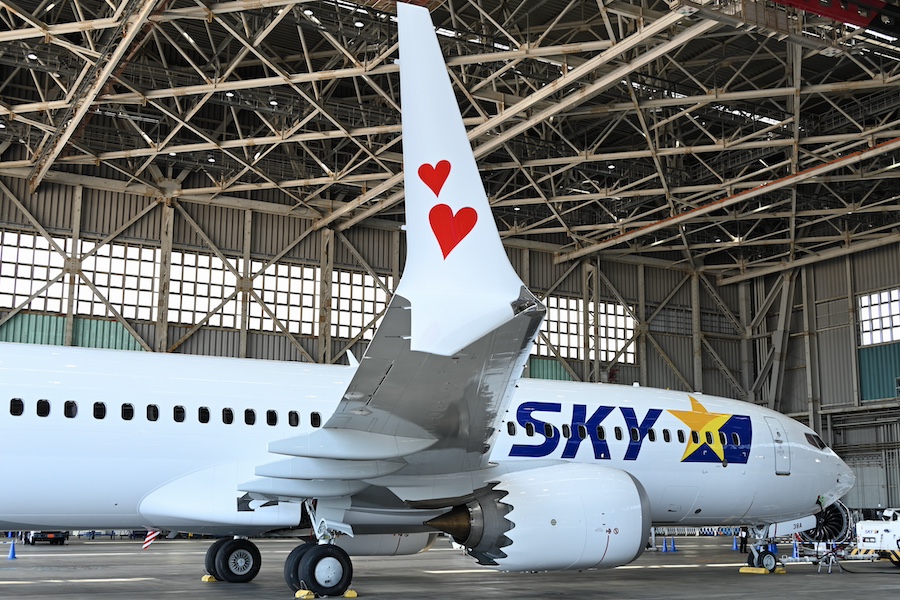Skymark 737-8 wing and engine