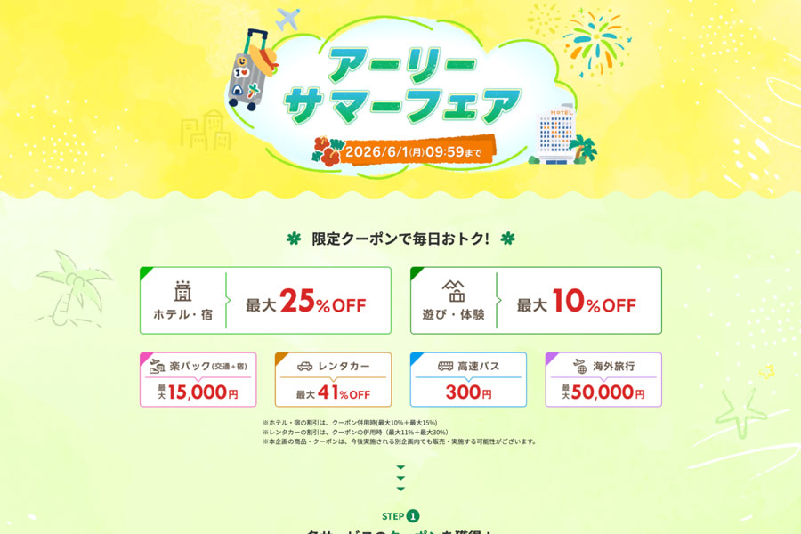 Rakuten Travel Launches Early Summer Fair with Discount Coupons in Japan