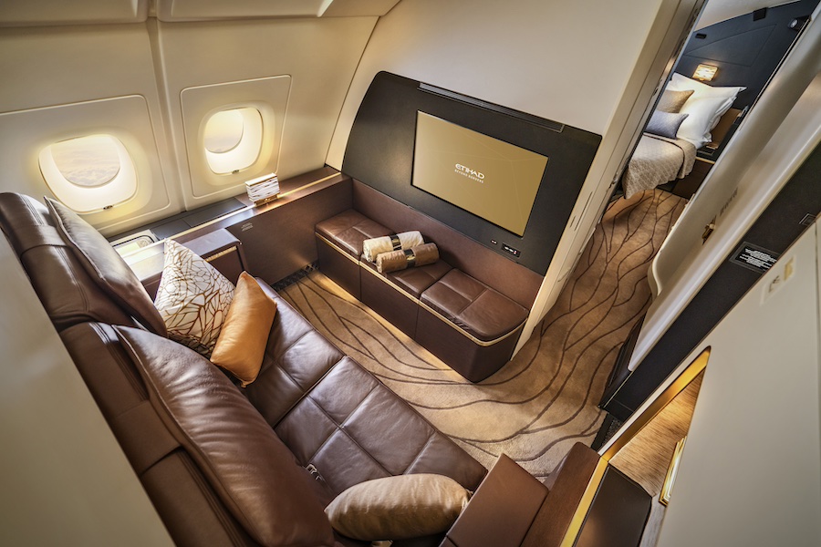 Interior of Etihad Airways The Residence on A380