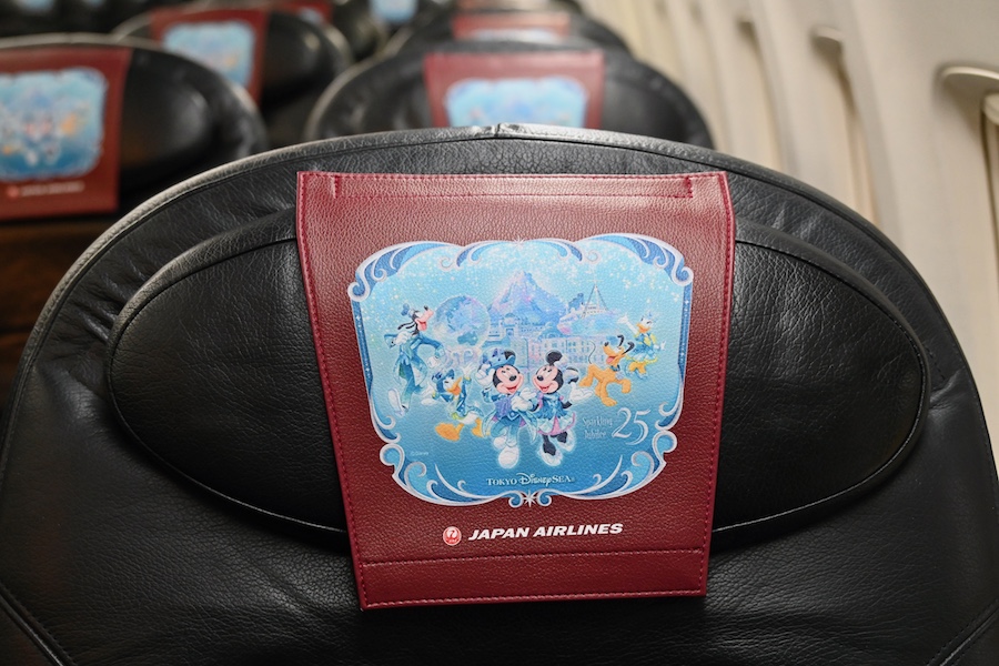 Economy seats featuring JAL Jubilee Express designs