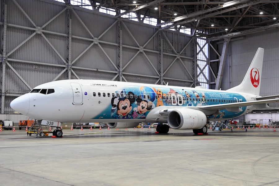 Right side of JAL Jubilee Express with Disney characters