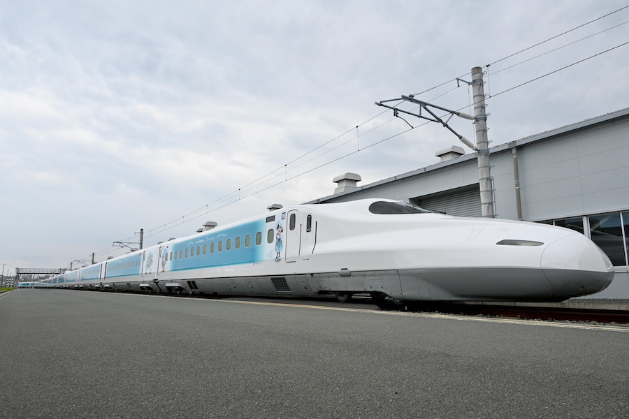 Side view of the train at Hamamatsu Works
