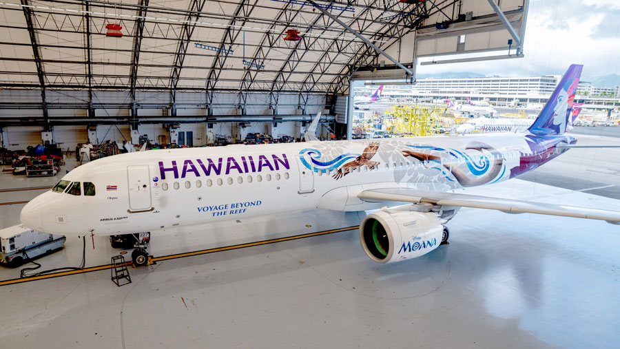 Hawaiian Airlines Unveils Special Moana Live-Action Livery