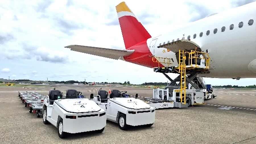 Nishitetsu Air Service Begins All-Electric Ground Handling for Aircraft at Narita Airport