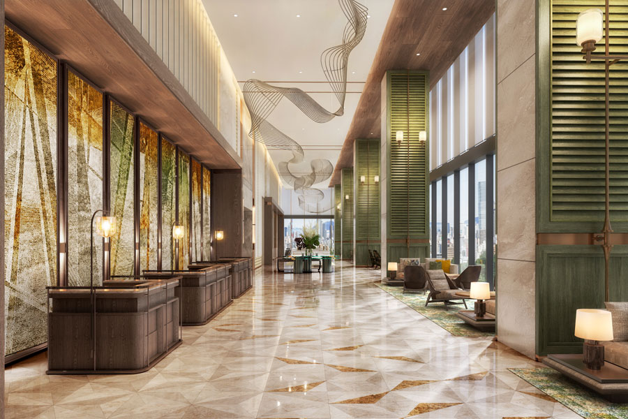 Conrad Kobe lobby rendering