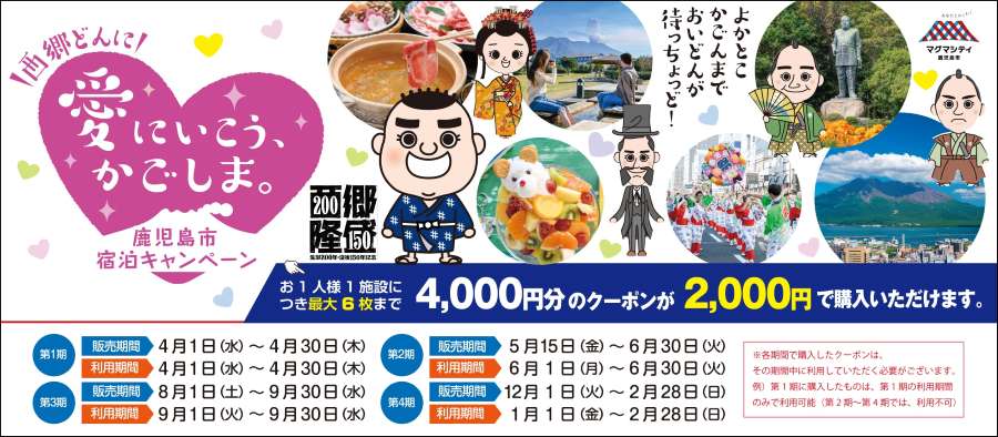 Kagoshima City to Sell Third and Fourth Rounds of Accommodation Coupons